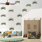 Green Tractor Wall Sticker Set