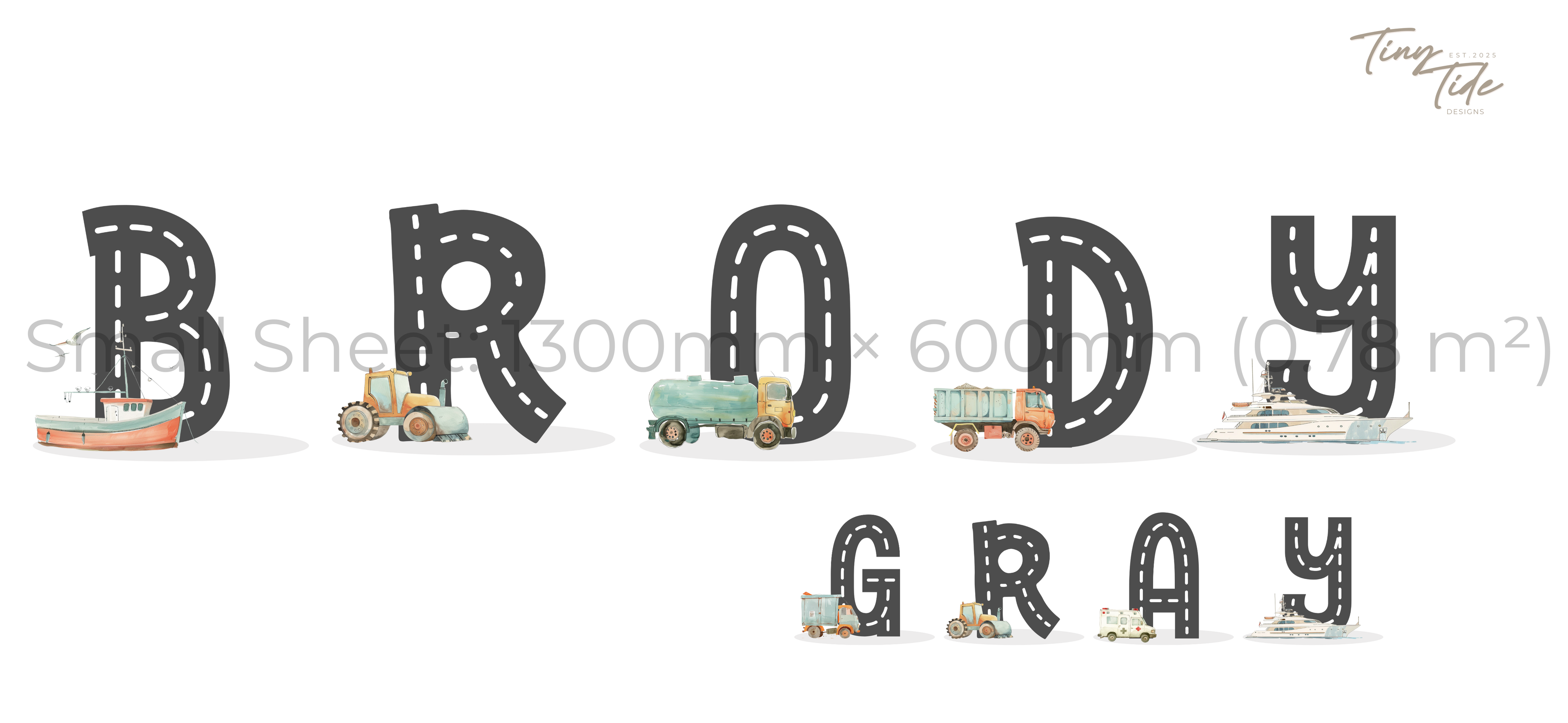 Road Letter Wall Stickers – Full Alphabet