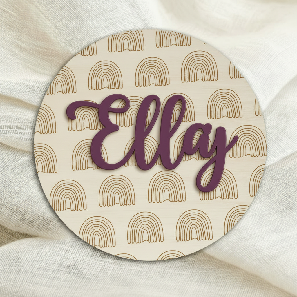 Circle Name Sign - Pattern Background