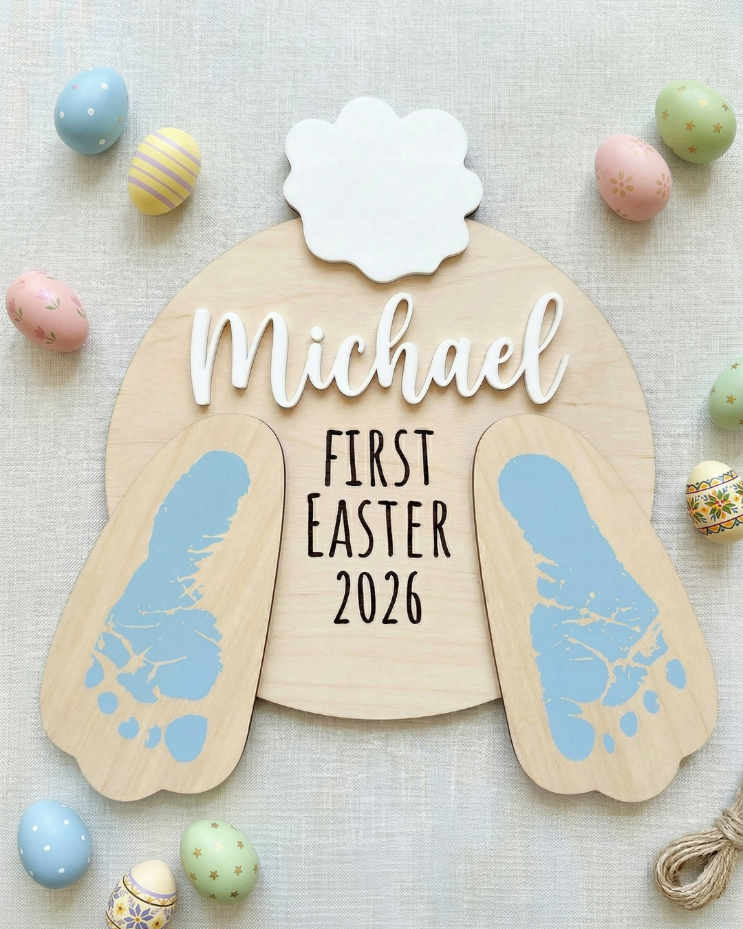 Wooden Easter Keepsake - Bunny Tail