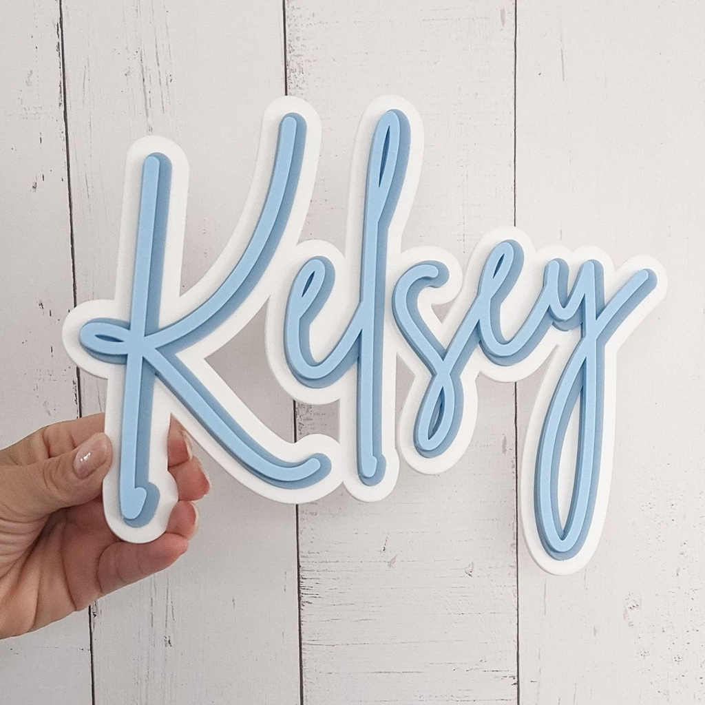 Triple Mounted Name Sign