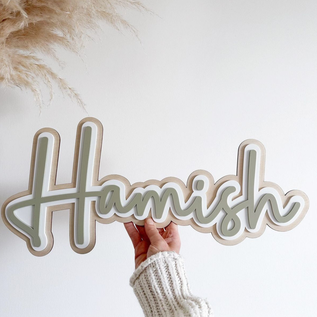 Triple Mounted Name Sign