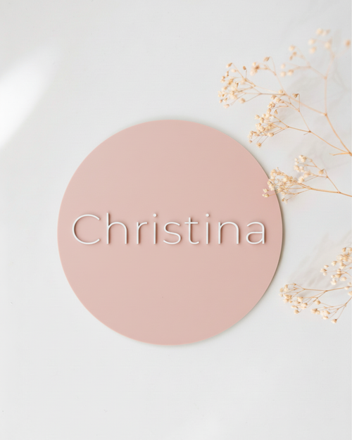 Acrylic Announcement Discs - Single Name