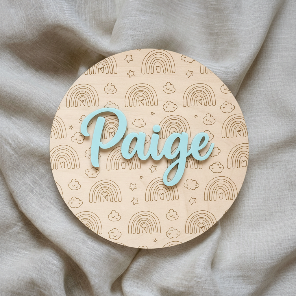 Circle Name Sign - Pattern Background