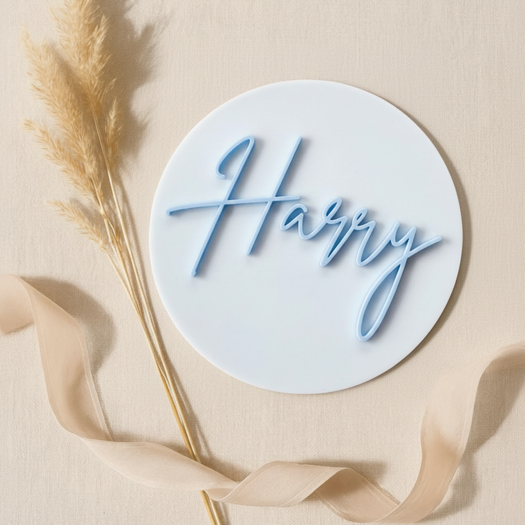 Acrylic Announcement Discs - Single Name