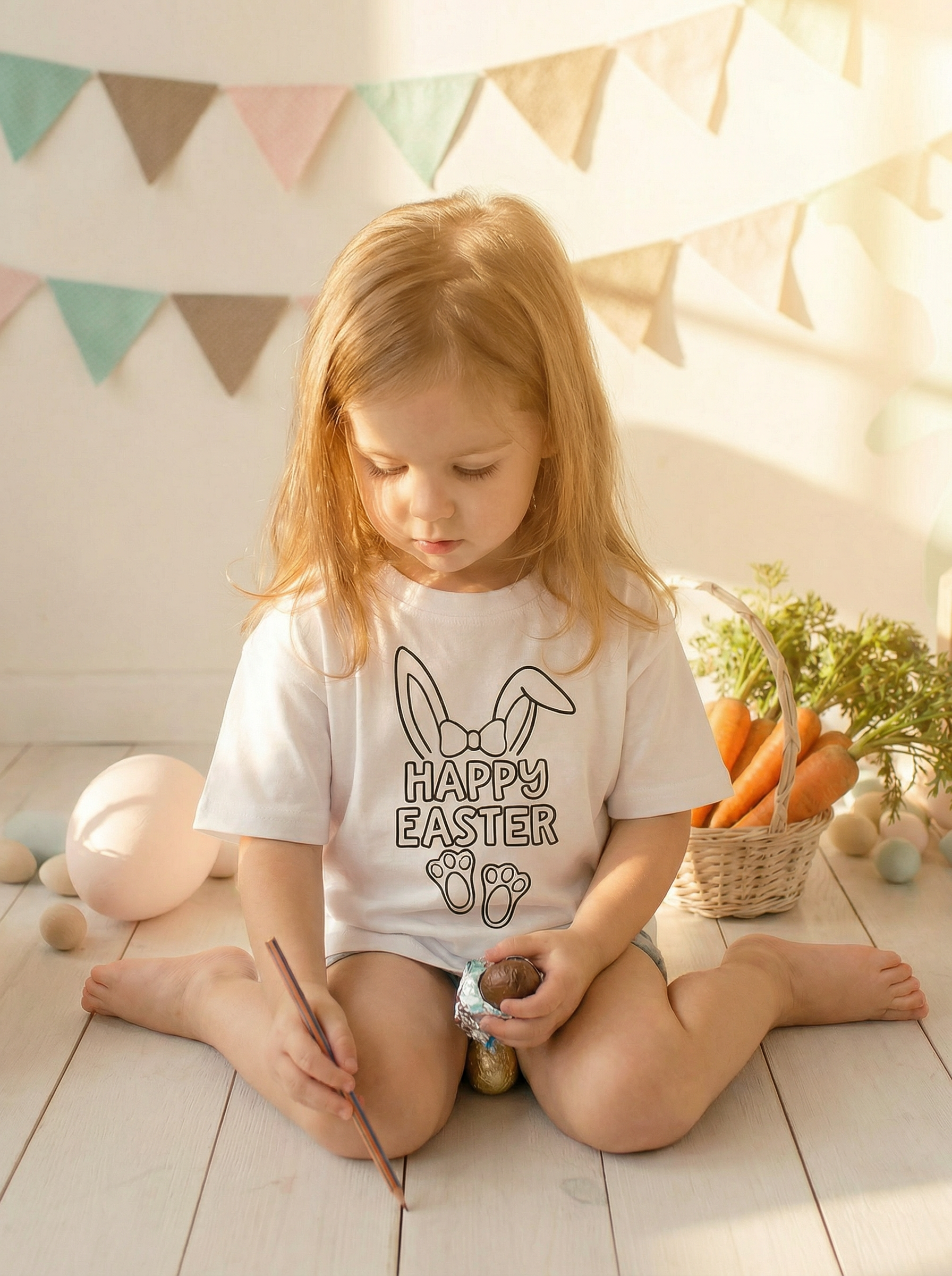 Colour-Me Easter Oversized White Tee 2026