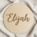 Circle Single Name Sign - Wooden