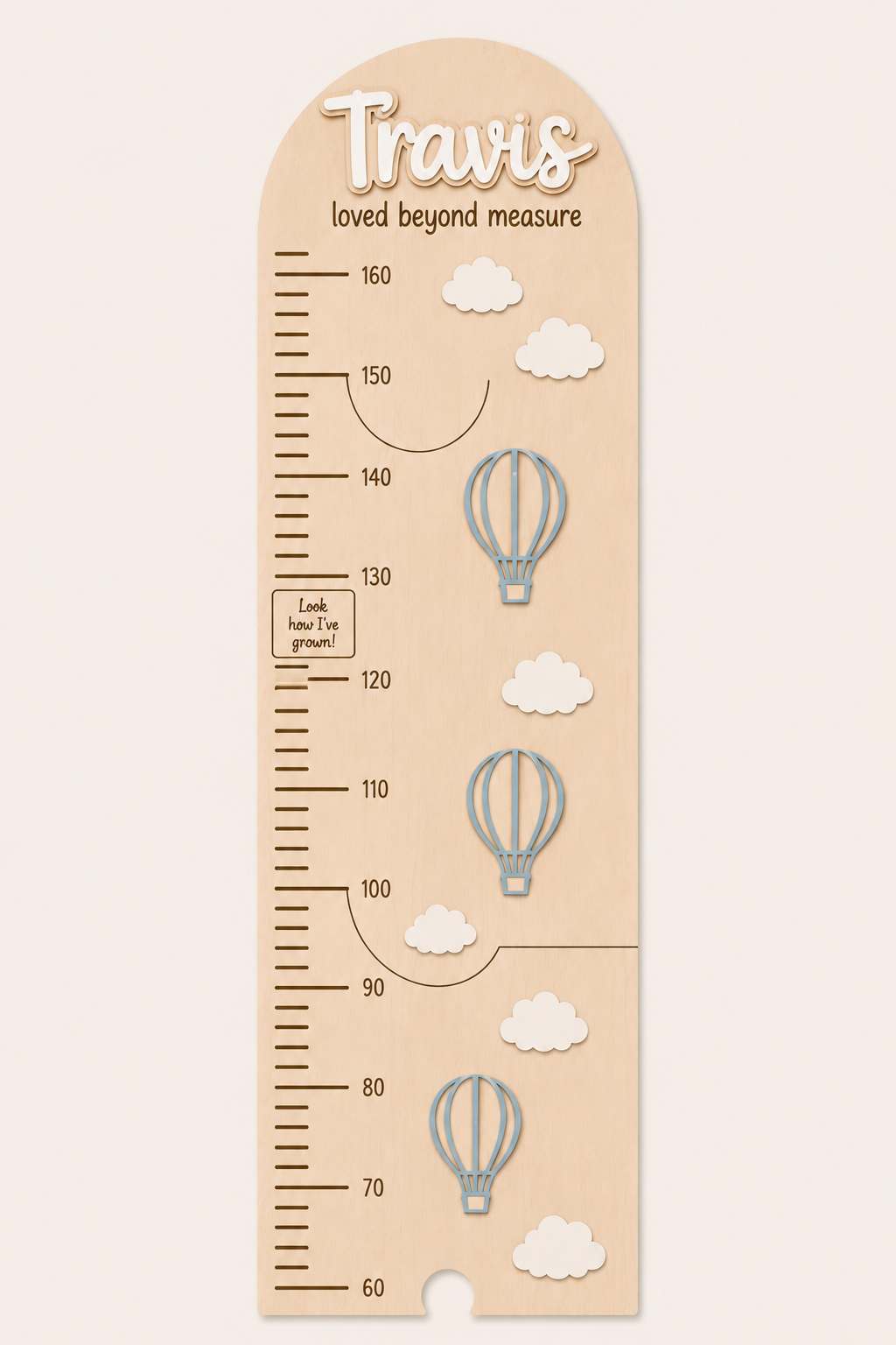 Personalised Wooden Height Chart - Themed