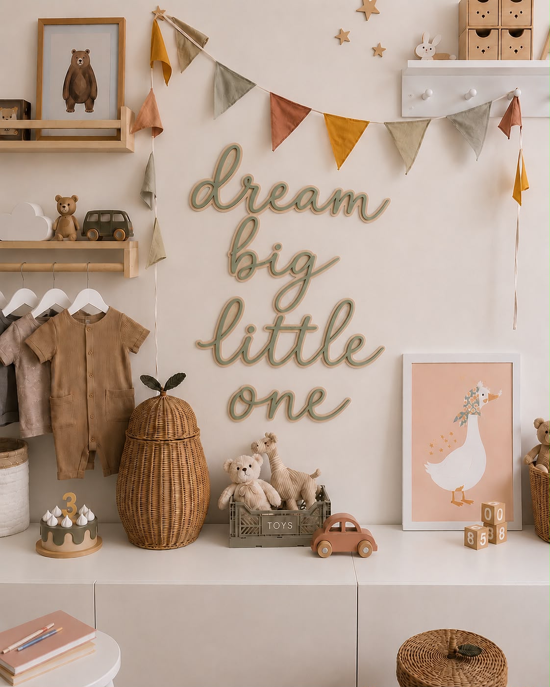 Dream big little one | Layered Acrylic & Wood Wall Sign