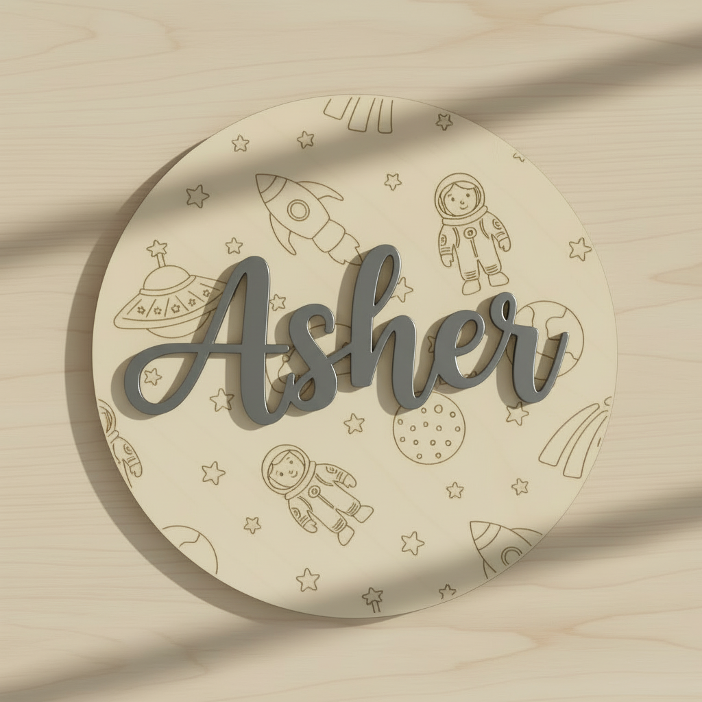 Circle Name Sign - Pattern Background