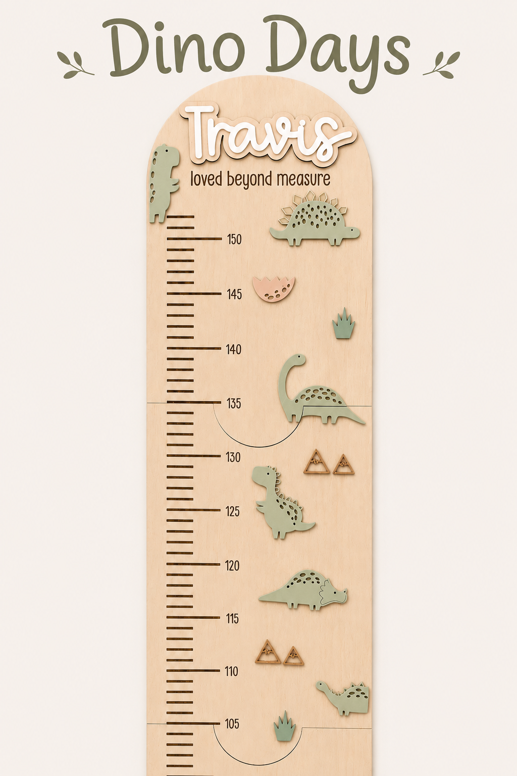 Personalised Wooden Height Chart - Themed