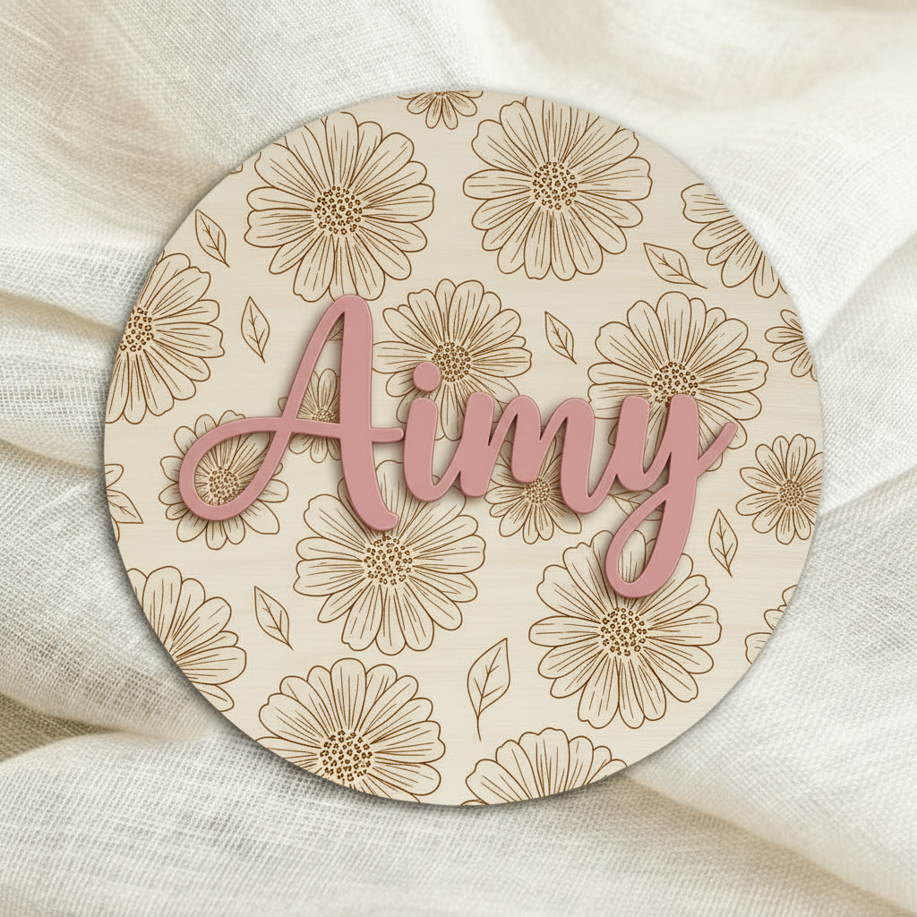 Circle Name Sign - Pattern Background