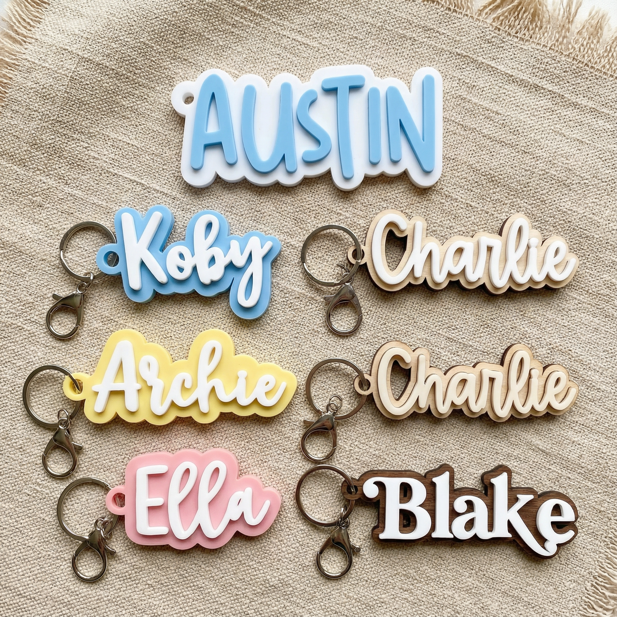 Double Layer Acrylic Keyring