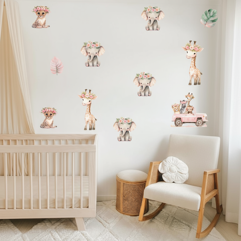 Safari Floral Wall Sticker Set