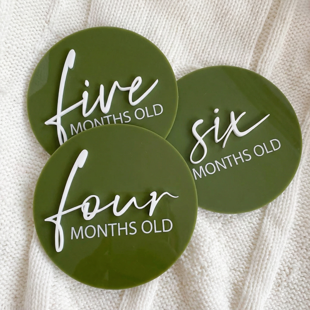 Baby Milestone Disc Set – Acrylic Colour