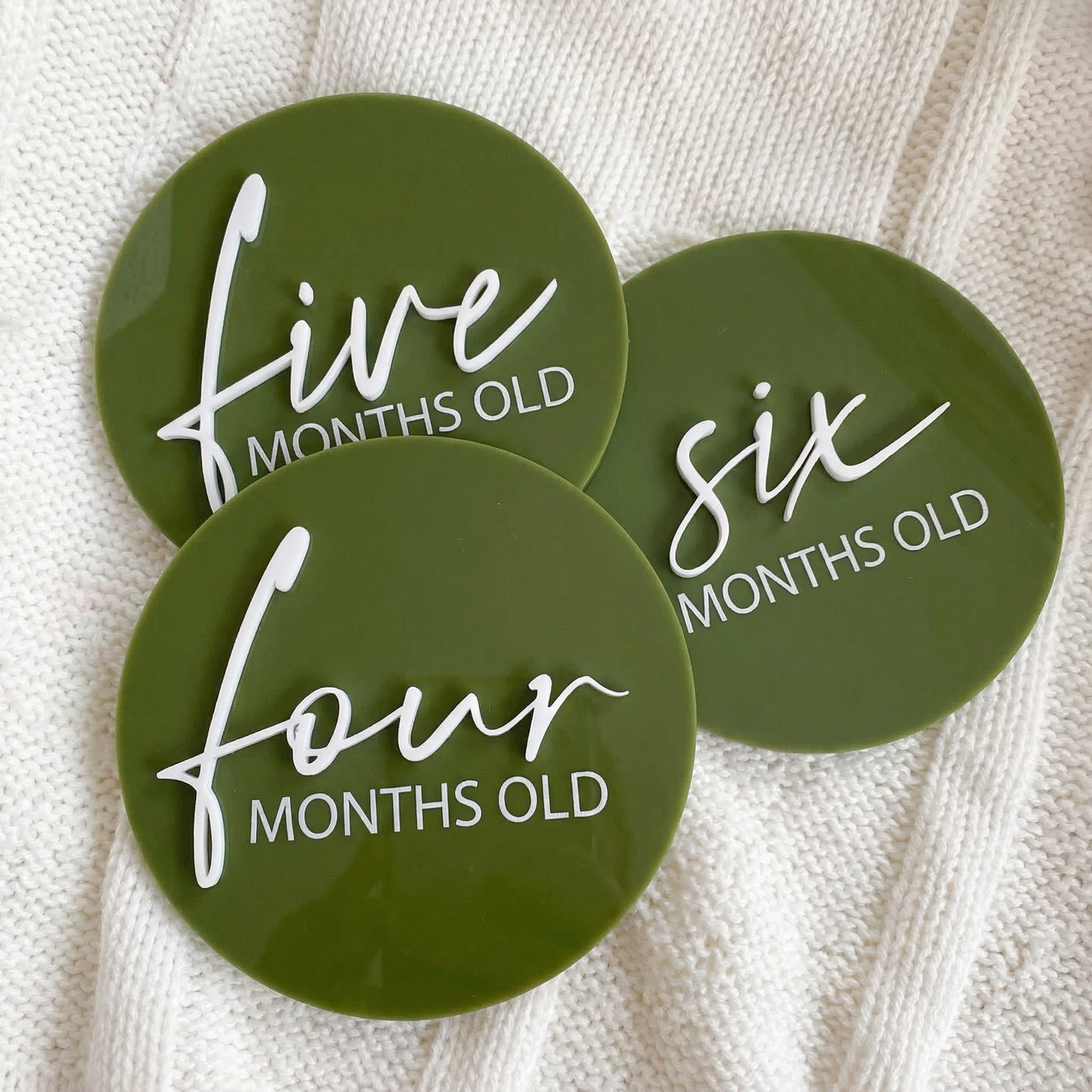 Baby Milestone Disc Set – Acrylic Colour