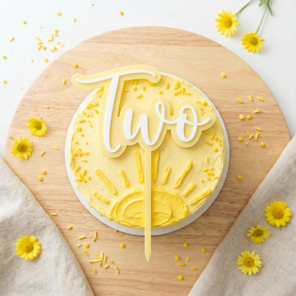 Double-Layer Acrylic Cake Topper – Single Word / Single Name