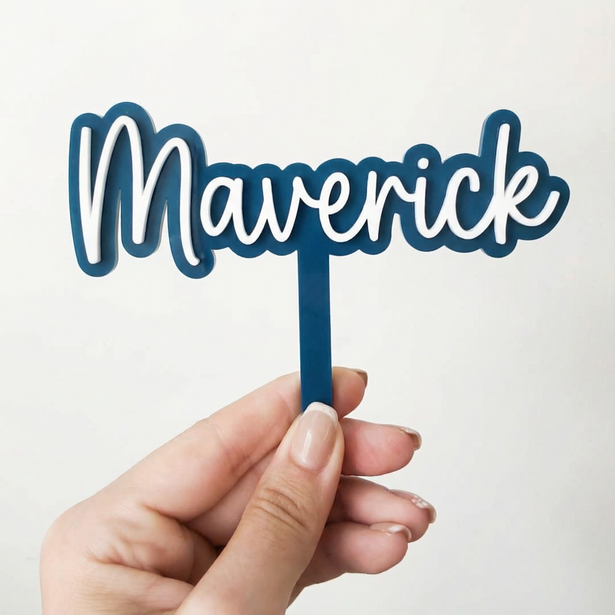 Double-Layer Acrylic Cake Topper – Single Word / Single Name