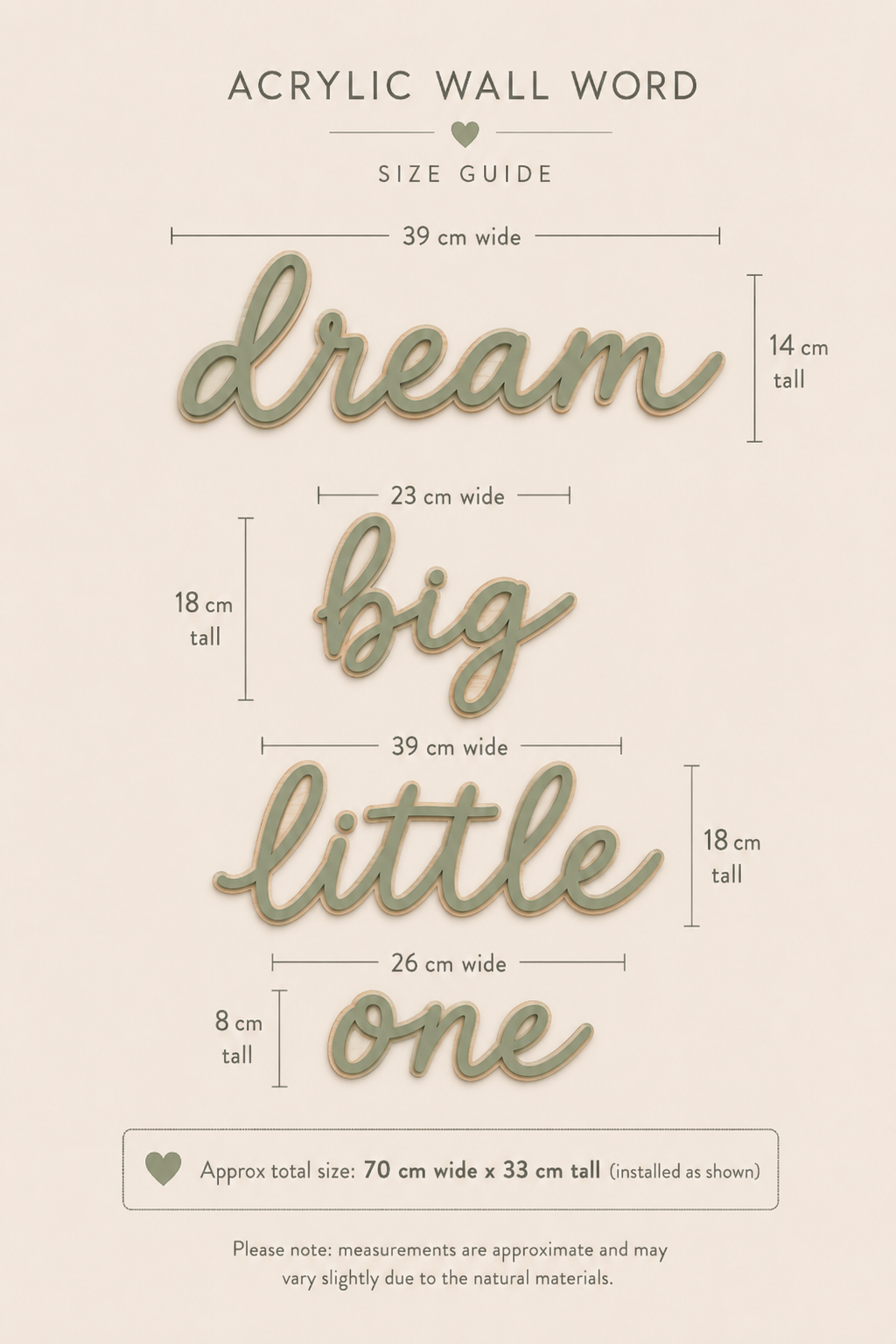 Dream big little one | Layered Acrylic & Wood Wall Sign