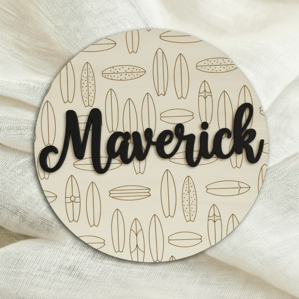 Circle Name Sign - Pattern Background