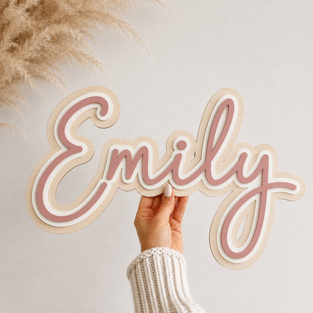 Personalized Triple Mounted Name Sign