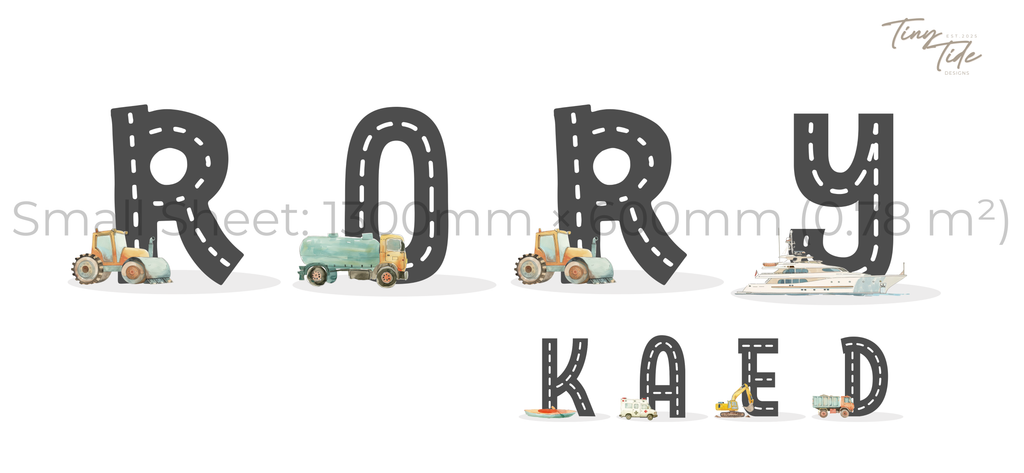 Road Letter Wall Stickers – Personalised Name