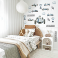 Vintage Racing Cars Wall Sticker Set