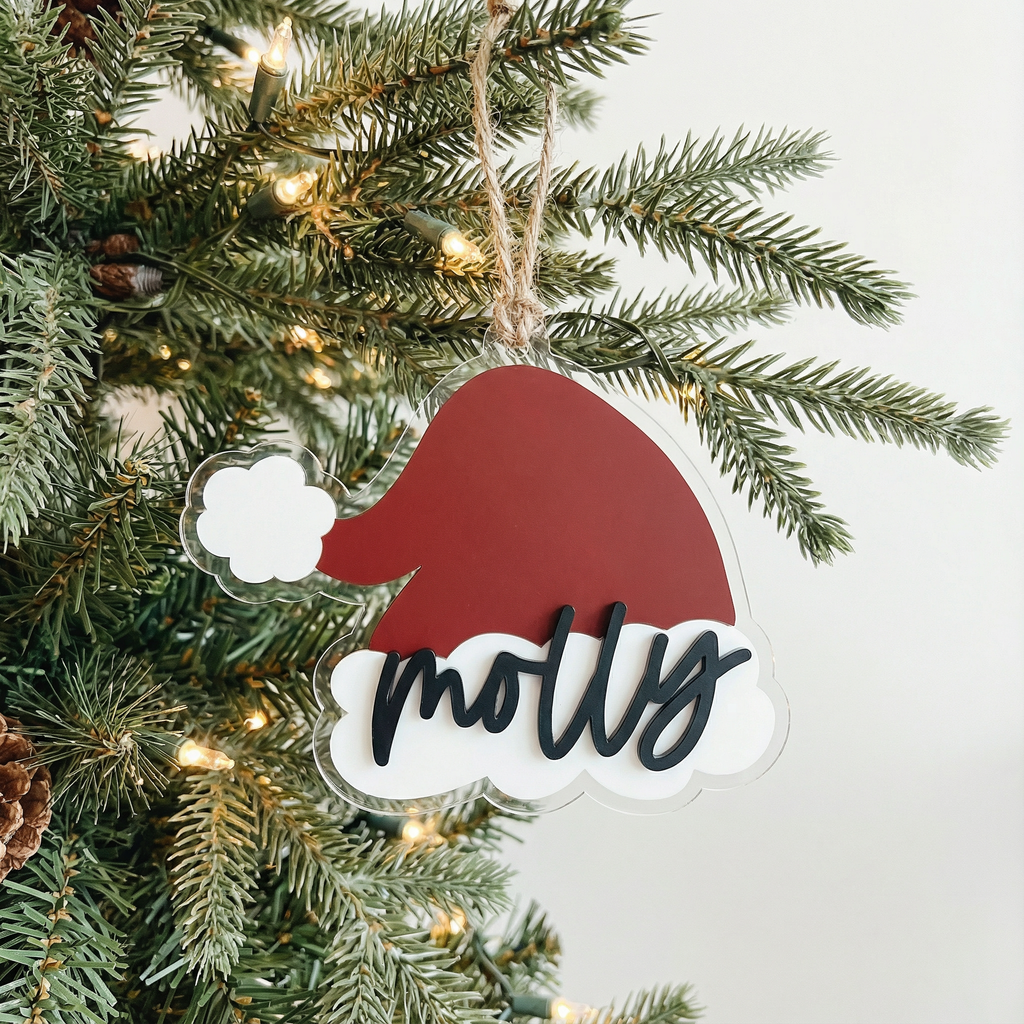 Personalised Santa Hat Ornament