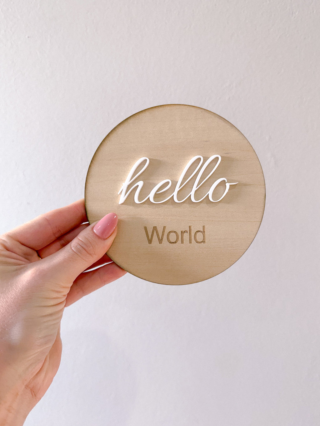 Hello World Birth Announcement Disc