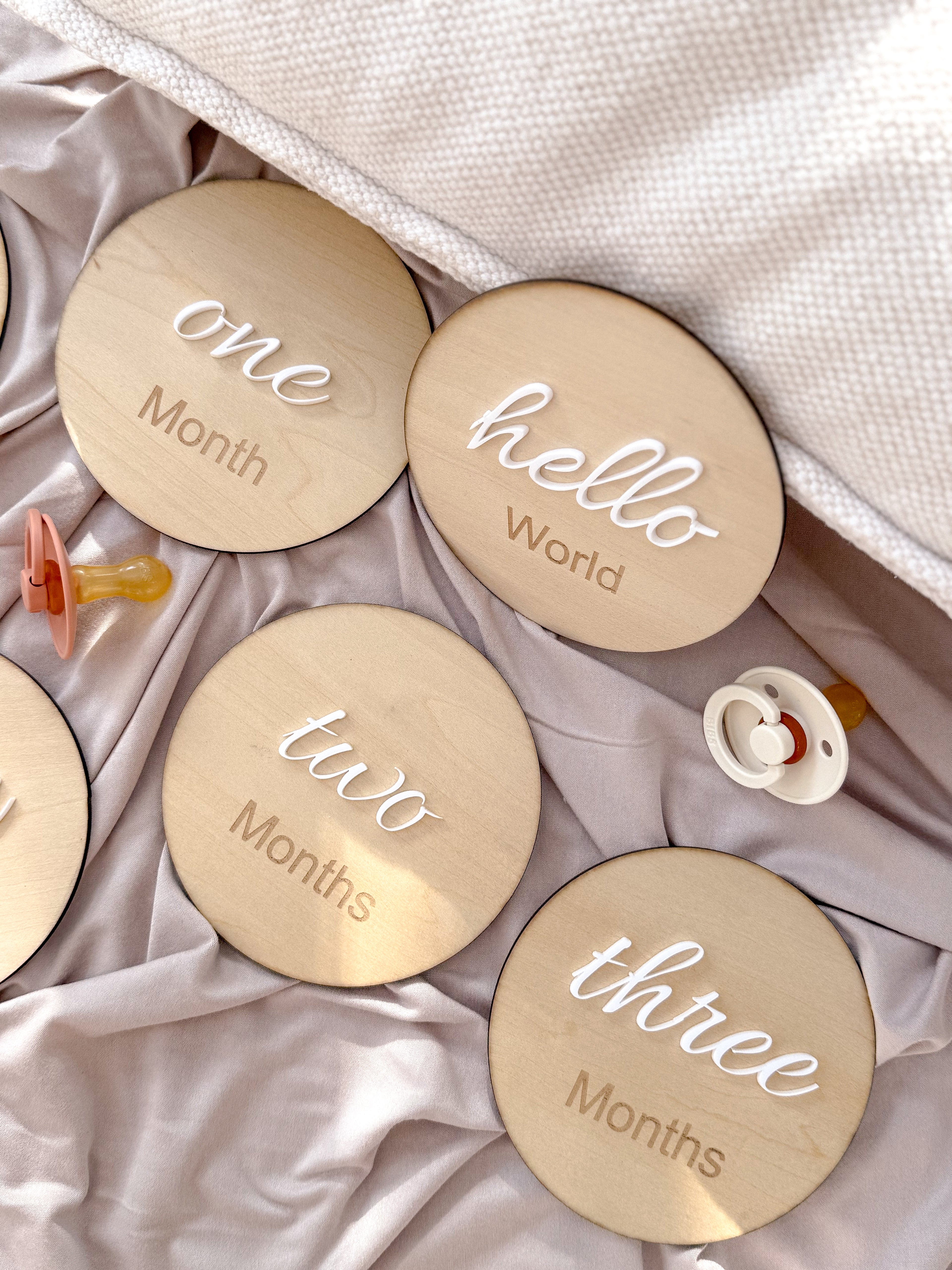 Baby Milestone Wooden Disc Set