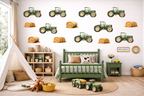 Green Tractor Wall Sticker Set