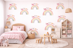 Boho Rainbow with Butterflies Wall Stickers Set