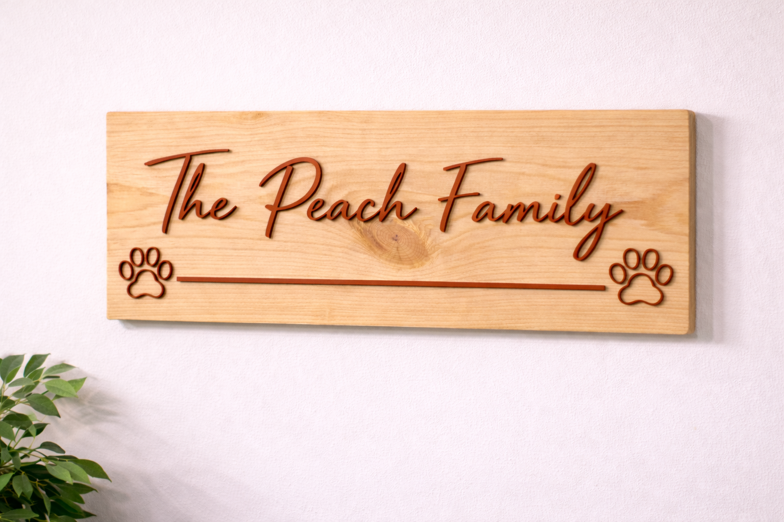Wooden Personalised Family Sign
