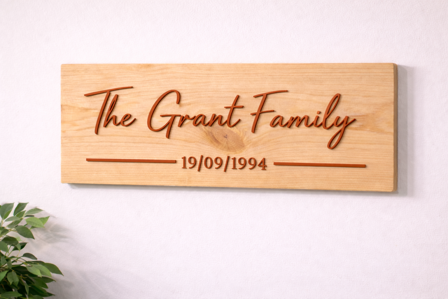 Wooden Personalised Family Sign