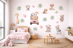 Safari Floral Wall Sticker Set