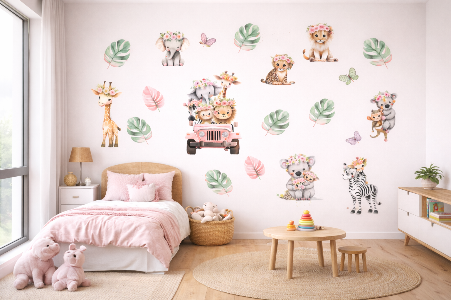 Safari Floral Wall Sticker Set