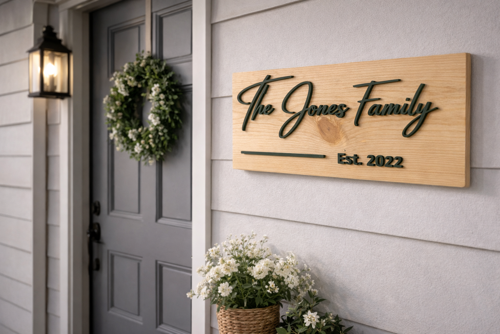 Wooden Personalised Family Sign