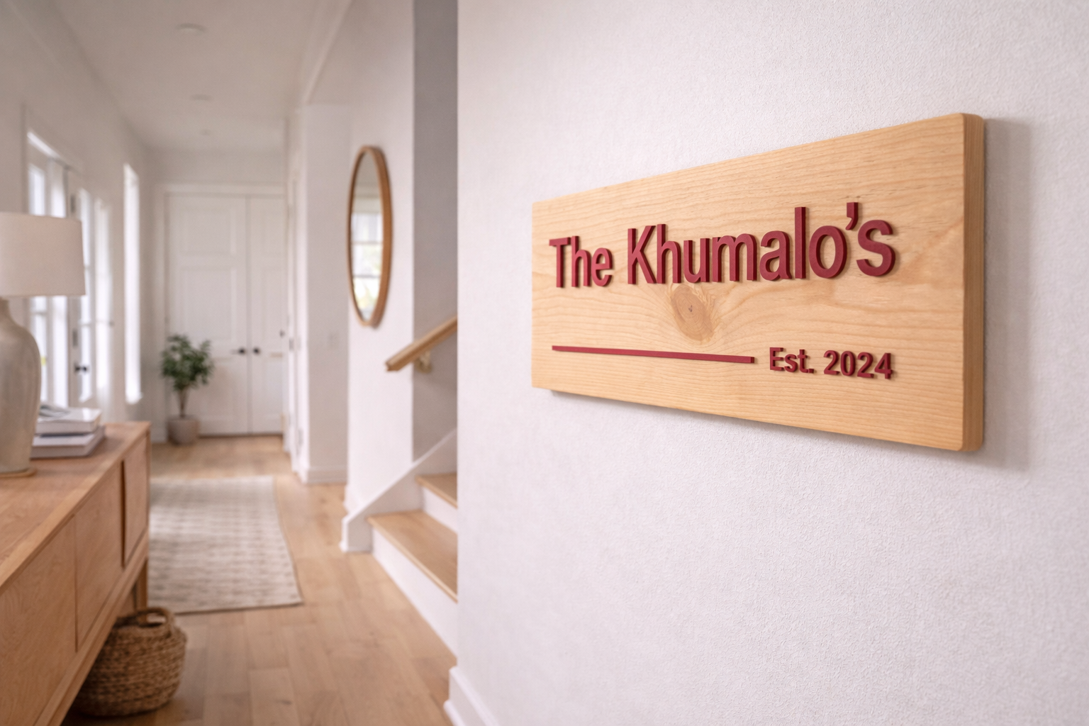 Wooden Personalised Family Sign