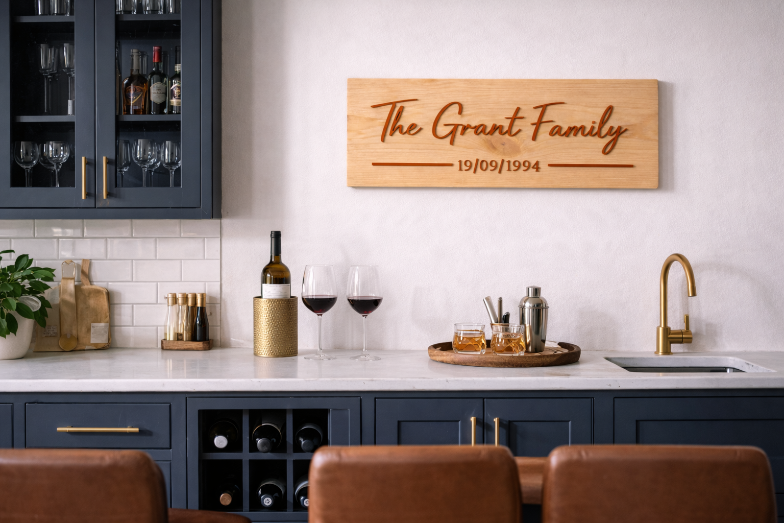 Wooden Personalised Family Sign