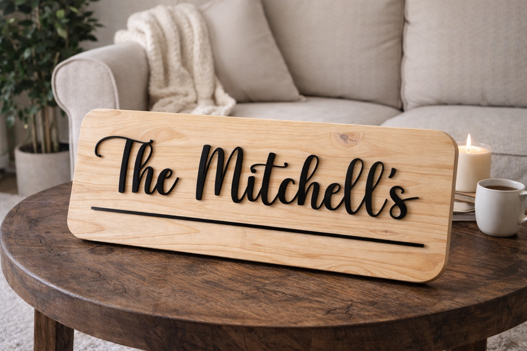 Wooden Personalised Family Sign
