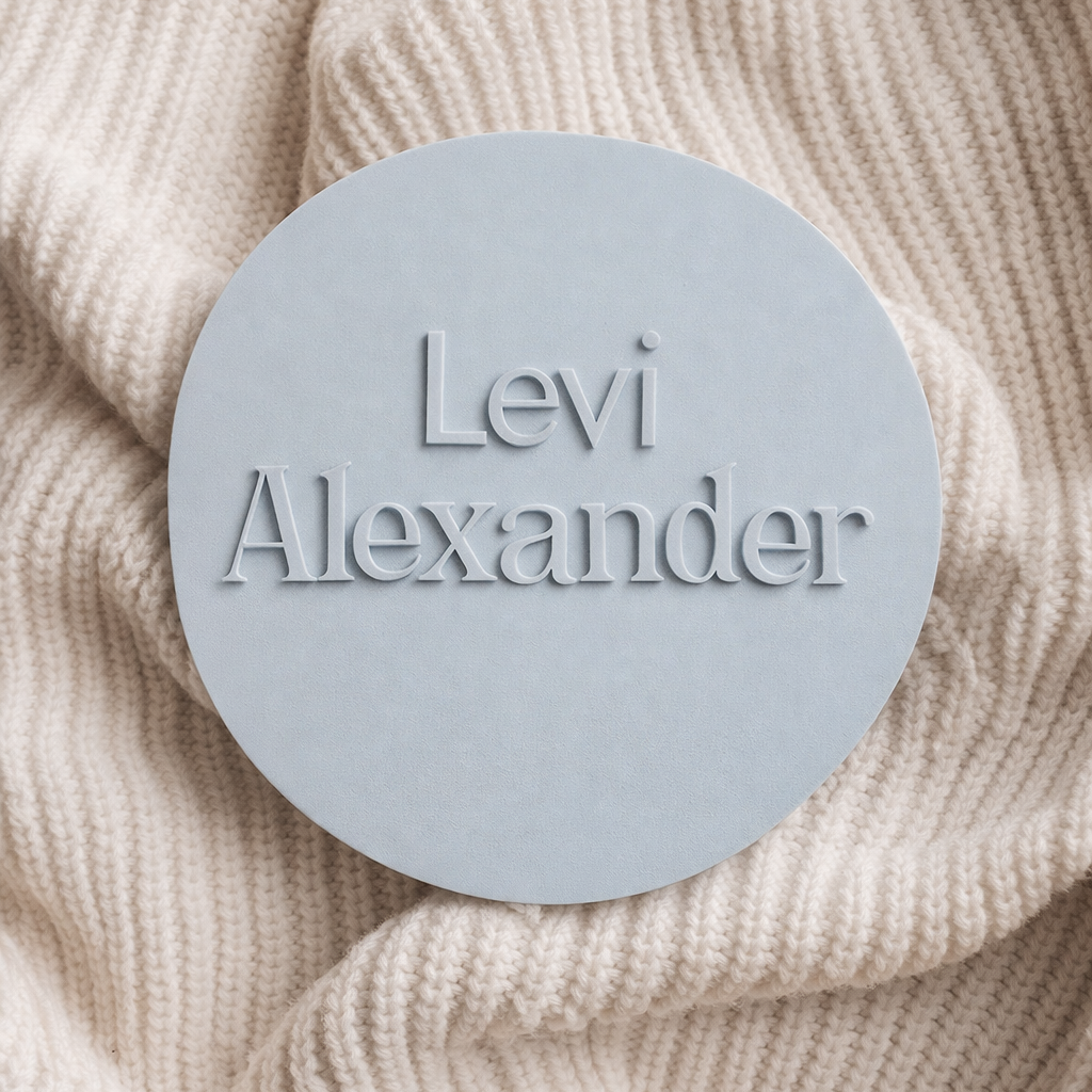 Acrylic Announcement Discs - Double Name