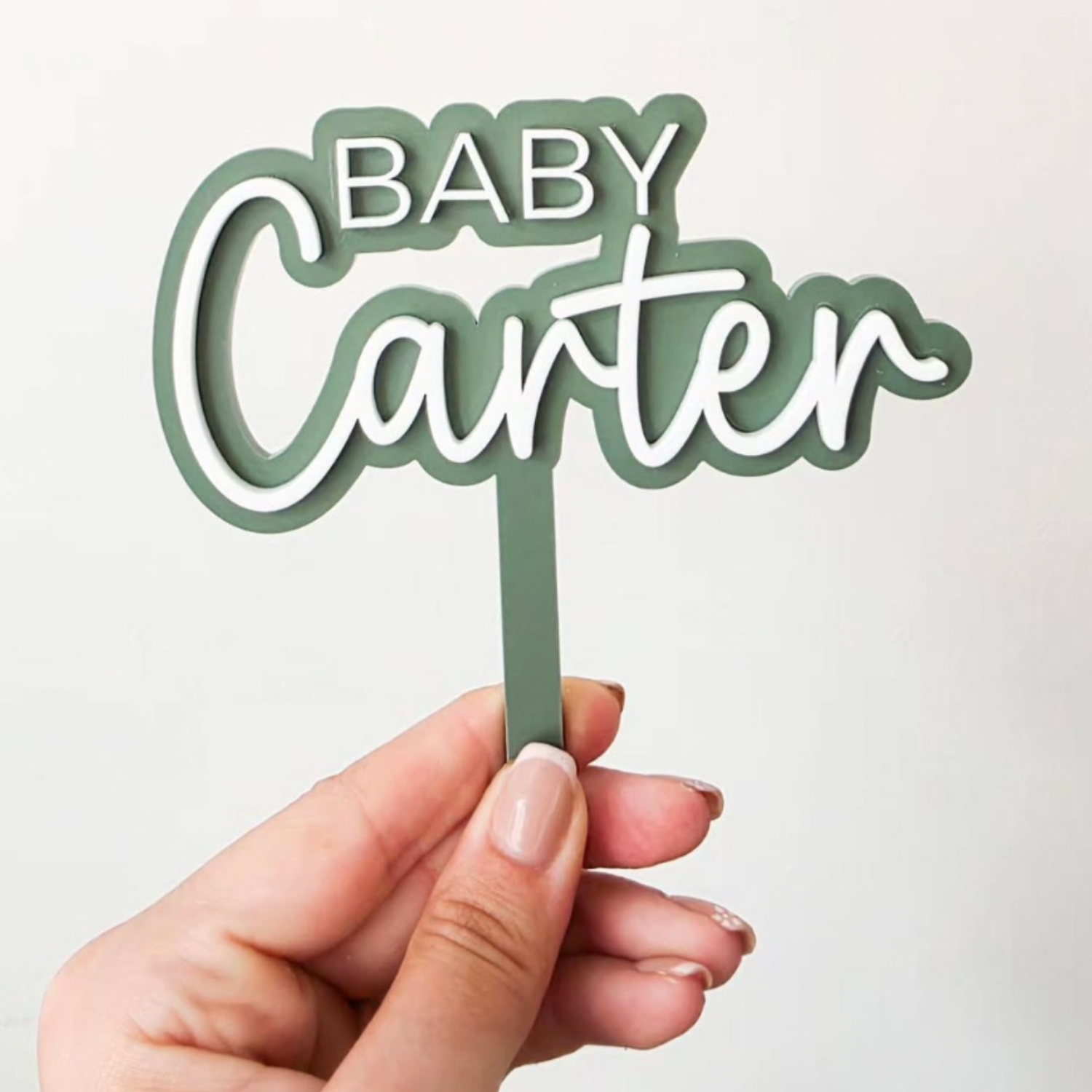 Double-Layer Acrylic Cake Topper – Custom Phrase / Name