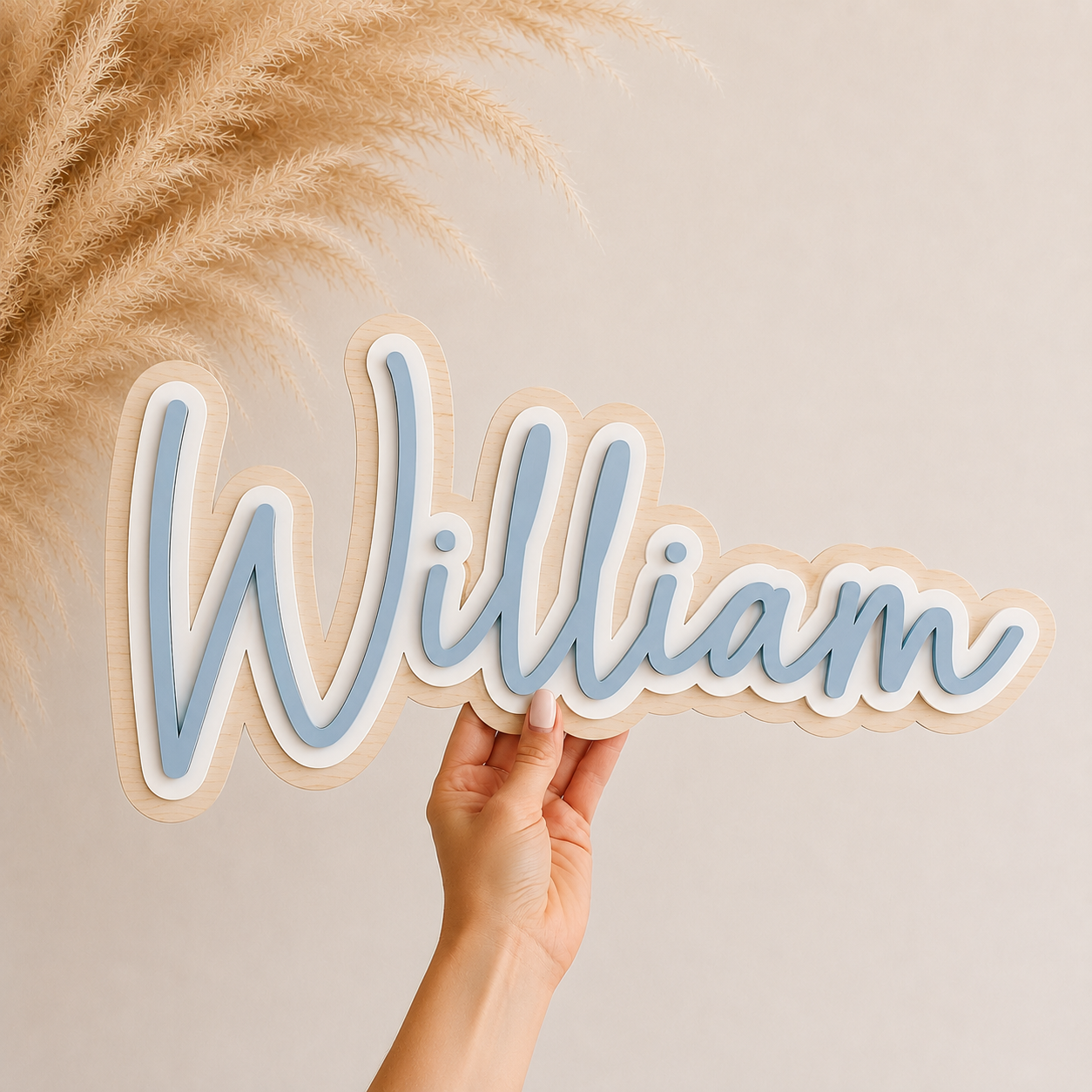 Personalized Triple Mounted Name Sign