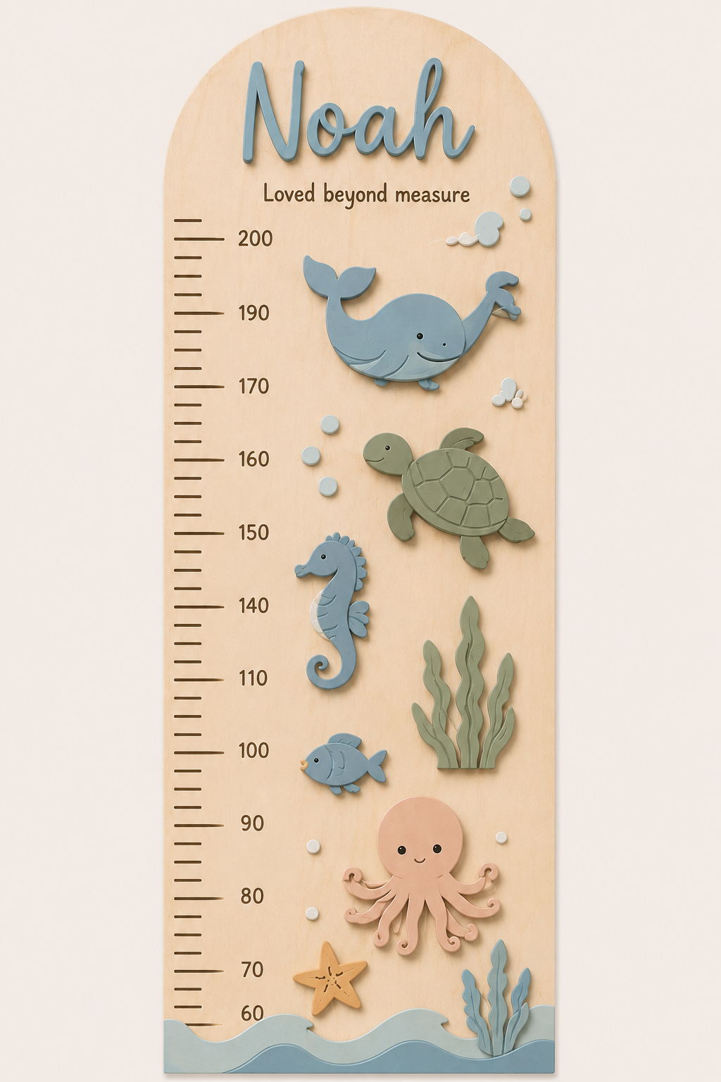 Personalised Wooden Height Chart - Themed