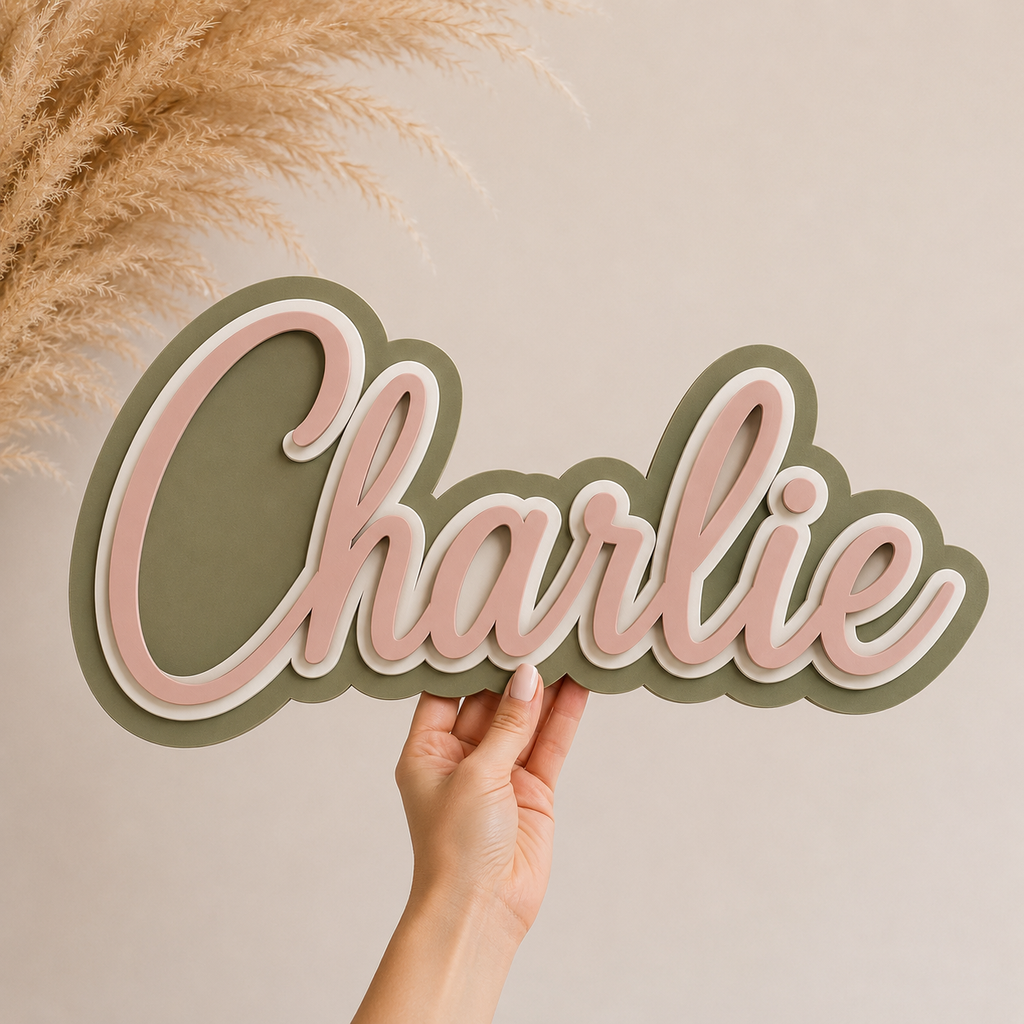 Personalized Triple Mounted Name Sign