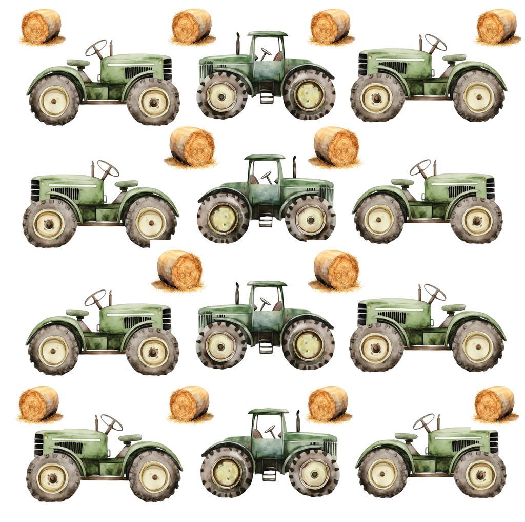 Green Tractor Wall Sticker Set