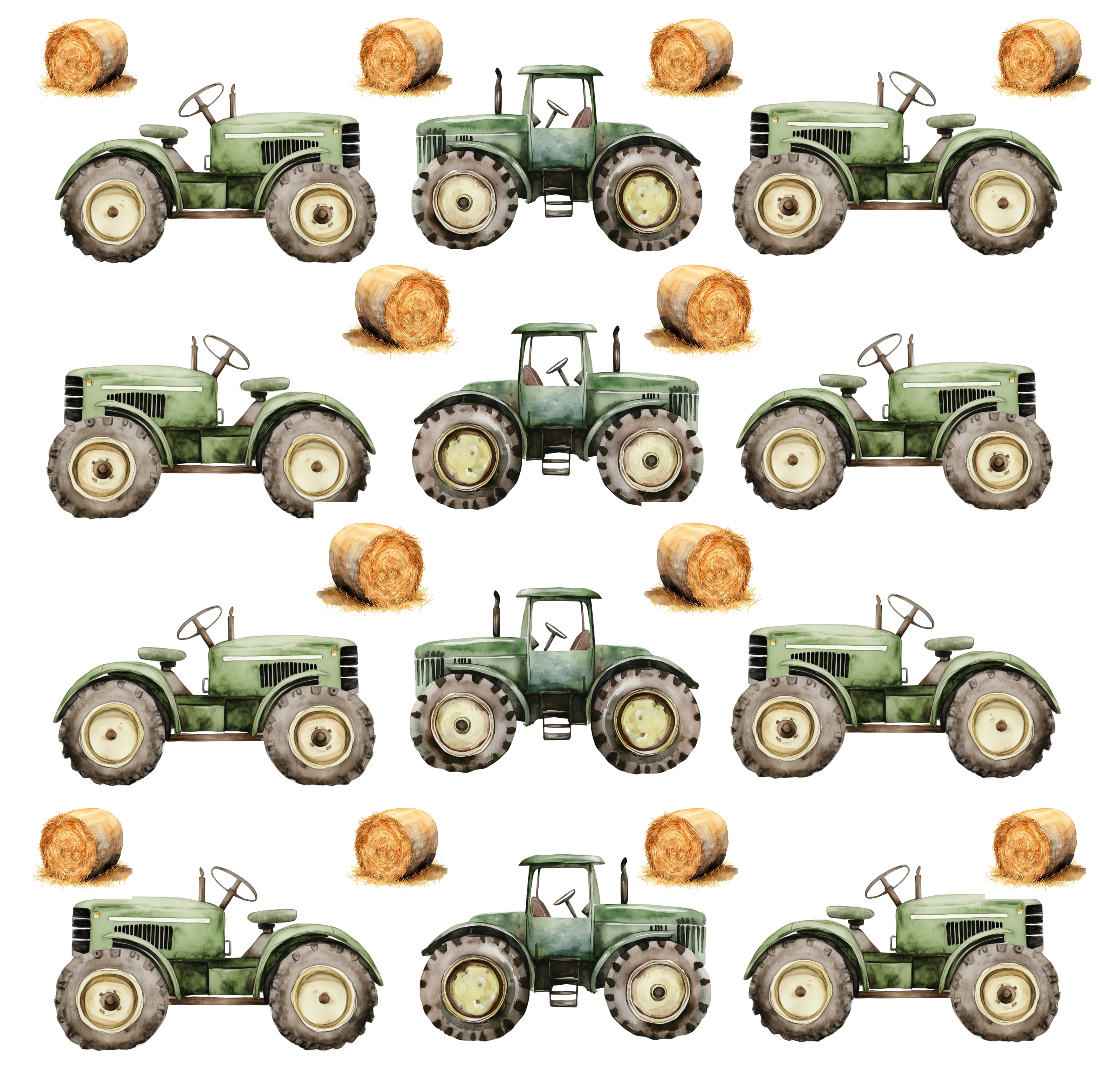 Green Tractor Wall Sticker Set