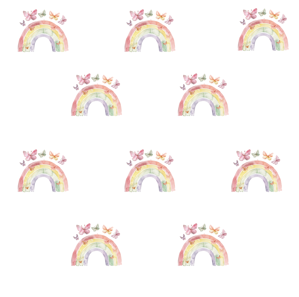 Boho Rainbow with Butterflies Wall Stickers Set