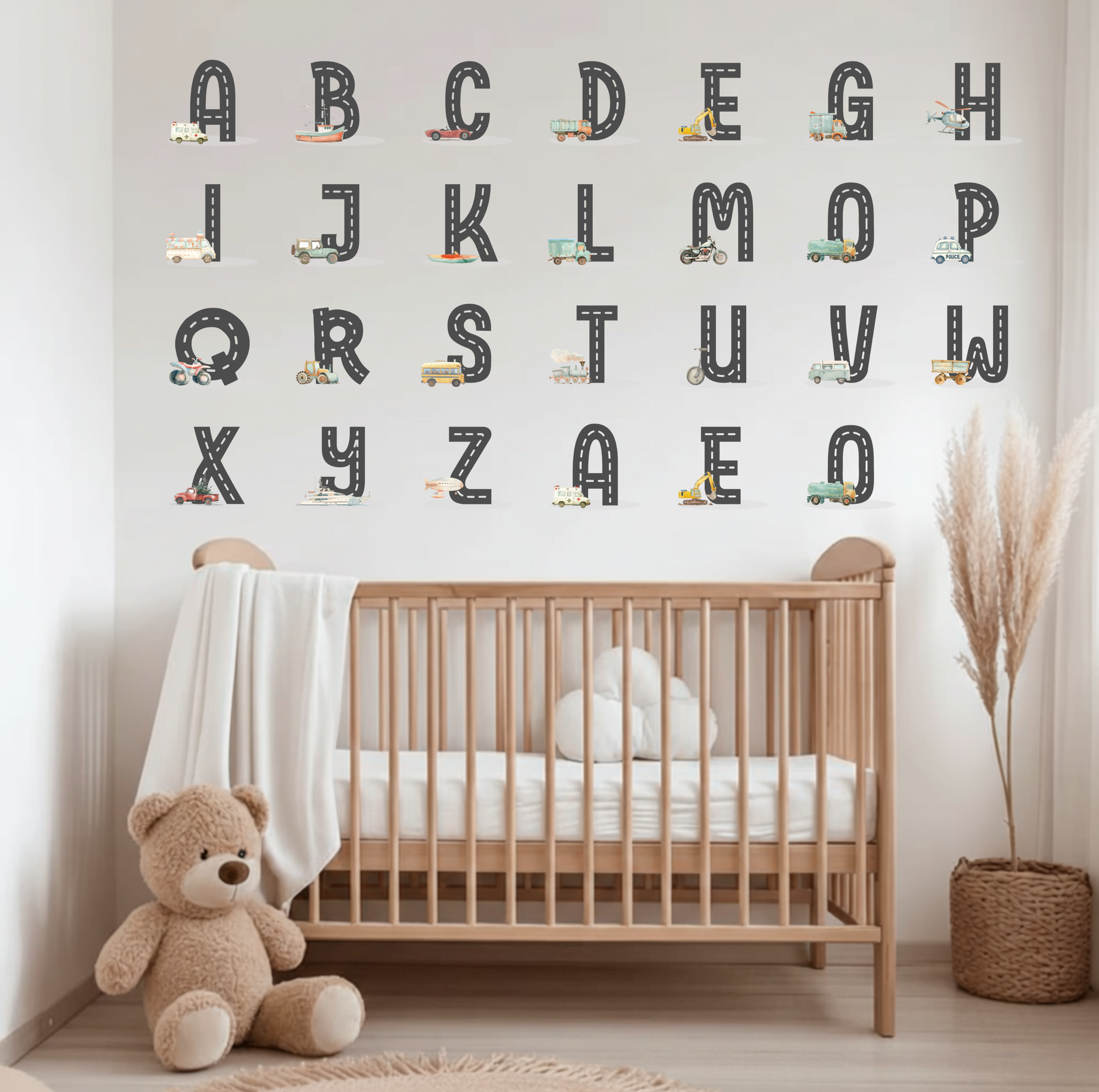 Road Letter Wall Stickers – Full Alphabet