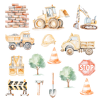 Construction Day Wall Stickers Set
